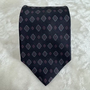 Jacobs Roberts Silk Men's Necktie USA Black w/ Gray, Red, Teal Geometric Pattern - Picture 1 of 7