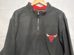 Chicago Bulls Micro Fleece Jacke Herren XL Tall Schwarz Neu mit Etikett 1/4 Reißverschluss bestickt - Bild 1 von 11