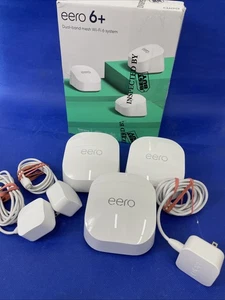eero 6+ Plus Dual Band 3 PACK Mesh Wi-Fi 6 System 1.0 Gbps 2.4/5G - Picture 1 of 7