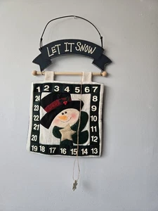 Wood And Felt Snowman Advent Calendar Countdown - Picture 1 of 6