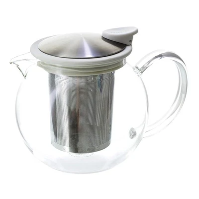 Bola Glass Teapot with Basket Infuser, 25oz./750ml., White - Image 1 of 3