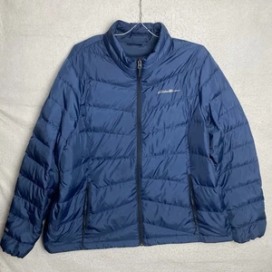 Eddie Bauer Women's EB650 Down Chevron Puffer Jacket Packable Blue Size XXL 2XL - Picture 1 of 22