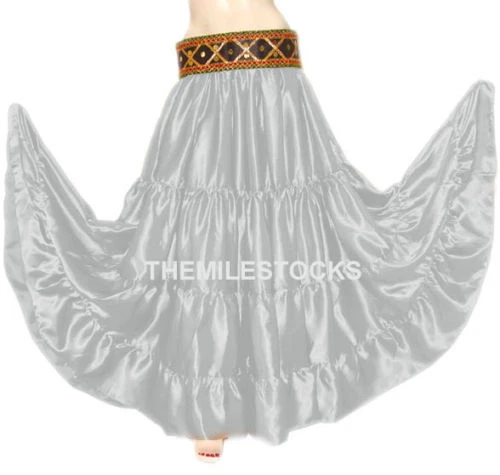 TMS Multi Satén 25 Yardas 4 Nivel Falda Danza del Vientre Gitana Niveles Jupe... - Imagen 1 de 1