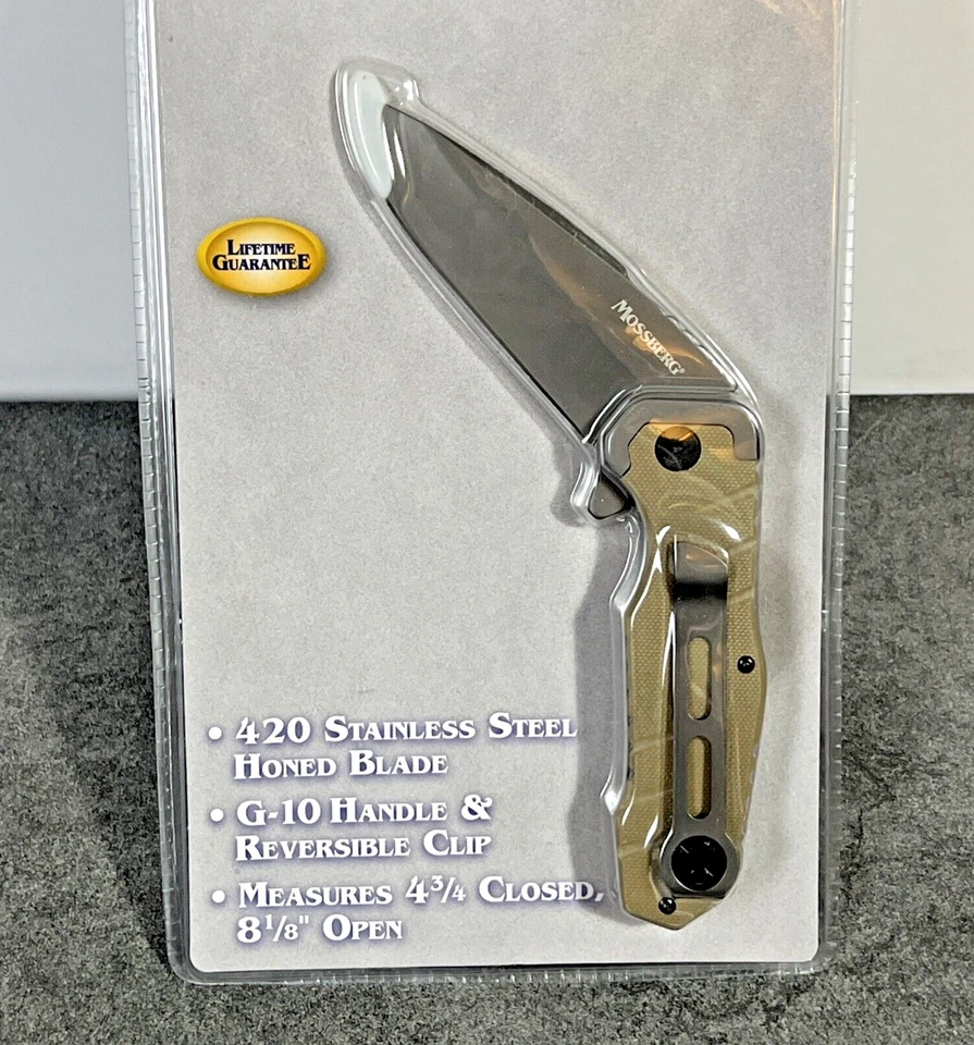 Cuchillo de Bolsillo Mossberg Apertura Asistida Forro Bloqueo Cuchillo 8-1/8" En General Nuevo de Lote Antiguo Foto 1 de 4