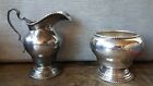 18th C. Style Pear Shaped Silver Creamer + Sugar Bowl Stamped: ENGLAND 