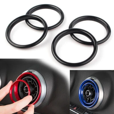 For Audi A3 S3 2012-2019 4x Air Vent Cover Ring Decoration ring Black Car AU - image 1 of 4