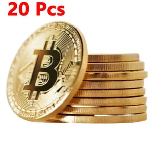 20 Stck. Bitcoin physische Gedenkmünze vergoldet Sammlung Sammlerstück - Bild 1 von 11