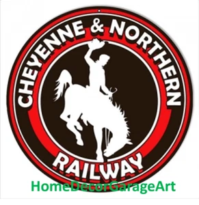 Cheyenne Northern Railway Railroad Metal Sign Train Room Garage Art - Picture 1 of 5