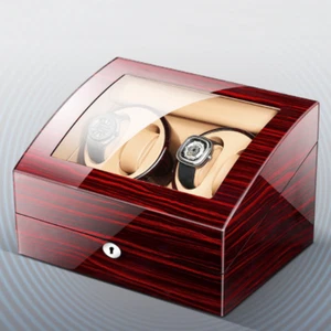1x Reloj Automático de Madera 4+6 Bobinador Doble Automático Motor Rotativo Pantalla - Imagen 1 de 9
