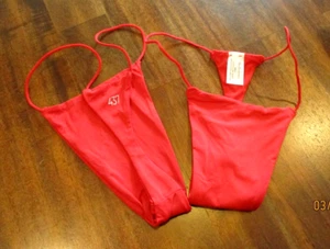 3pcs 437 Designed Toronto RED Trey bikini bottom thong S M L Ret $70 Hyla Adrien - Picture 1 of 4