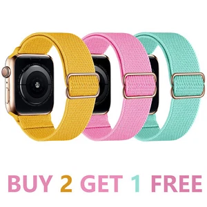 Sport Loop Nylon For Apple Watch 9 8 7 6 5 SE iWatch Ultra 2 Strap Elastic - Picture 1 of 27