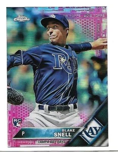 2016 Topps Chrome Blake Snell Rookie RC ROSA RIFRATTORE scheda 181 - Foto 1 di 1