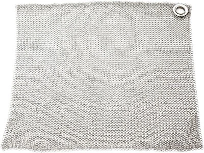 Commercial Grade Stainless Steel Chain Mail Pot & Pan Scrubber, Made in Portugal