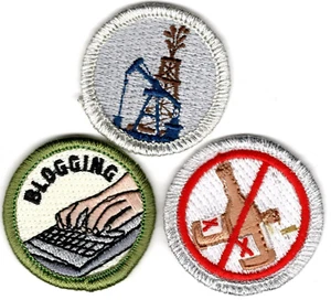 Spoof Merit Badges - Three (3) Badges 1 1/2" "No Drink/Oil/Blog" - Bild 1 von 4