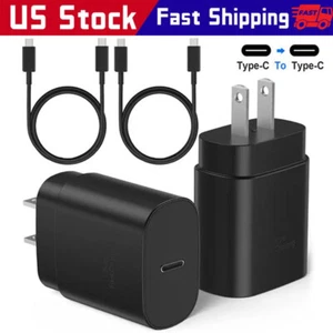 25w Type USB-C Fast Wall Charger+6FT Cable For Samsung Galaxy S20 S21 5G lot US - Picture 1 of 26