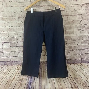 Briggs Capri Pants Womens Size 6 Petite Navy Straight Leg Textured - Picture 1 of 8