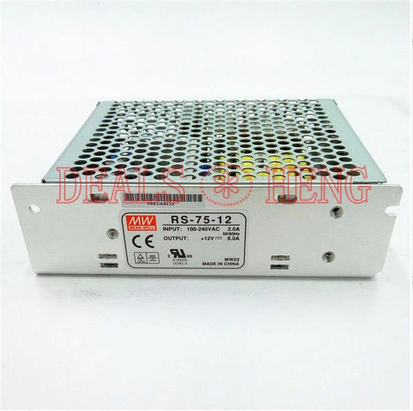 1PC RS-75-12 6Amp Mean Well AC to DC Power Supply Single Output 12V 72W NEW - Image 1 of 1