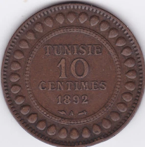 1892 A 10 CENTESIMI ALI III ~ TUNISIA ~ LO VOTI ~ VEDI LA SCANSIONE. - Foto 1 di 4