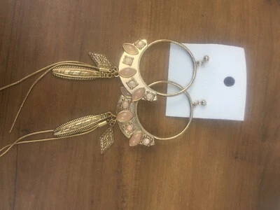 New Free People Winona Hoops in Rose Gold Bohemian Western Boho Dangles - Image 1 of 4