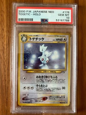 US Seller 2000 Pokemon Japanese Neo 176 Togetic Holo PSA 10 GEM MT - Image 1 of 2