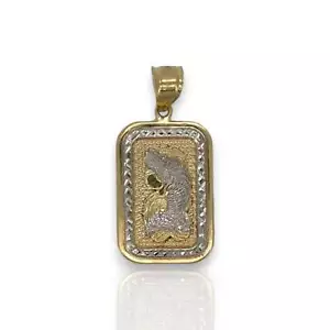 Hawaiian Goddess Of Sea Two Tone Pendant - 14K Yellow Gold - Picture 1 of 2