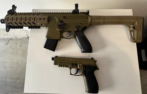 SIG SAUER MPX Rifle & P226 Pistol CO2 Pellet Guns w Cylinders & Ammo, NO RESERVE - Picture 1 of 10
