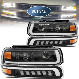 DOT LED Headlight Assembly for 1999 2000 2001 2002 Chevy Silverado 1500 2500 - Picture 1 of 14