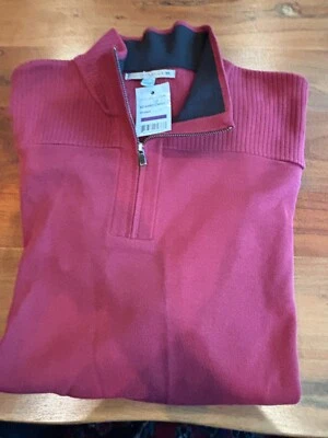 Cutter & Buck Sweater Maroon Color Cotton Quarter Zip 2XL Mens - Image 1 of 4