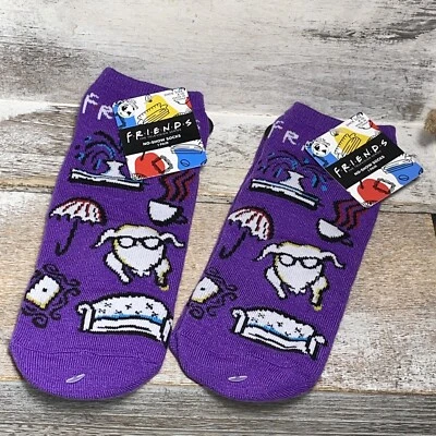 Лот из 2 Warner Bros. друзей ТВ-шоу не показ носки 1 пара каждый фиолетовый новый - Изображение 1 из 4