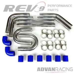 Kit de tuberías de intercooler universal Rev9 (IP-250-BLUE), aluminio, 2-1/2", azul - Imagen 1 de 1