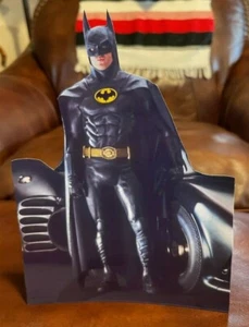 Batman Michael Keaton Figure With Batmobile Tabletop Display Standee 9.5" Tall - Picture 1 of 2