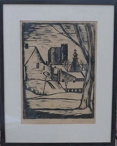 ERIC CEDERBERG 1897-1984 STRASSENANSICHT /HOLZSCHNITT 6/21 DATIERT 1933 - Picture 1 of 1