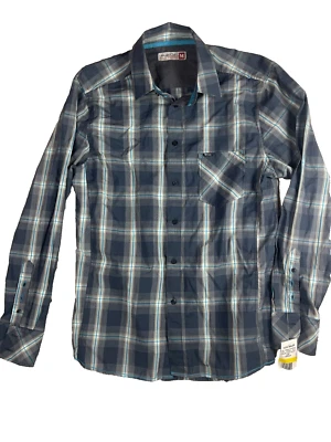 Sovereign Code Shirt Men medium  Blue White Plaid Long Sleeve Button Up NWT - Image 1 of 4