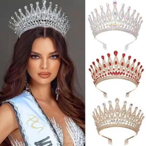 Con peine coronas de cristal estrás corona de princesa de cristal - Imagen 1 de 16