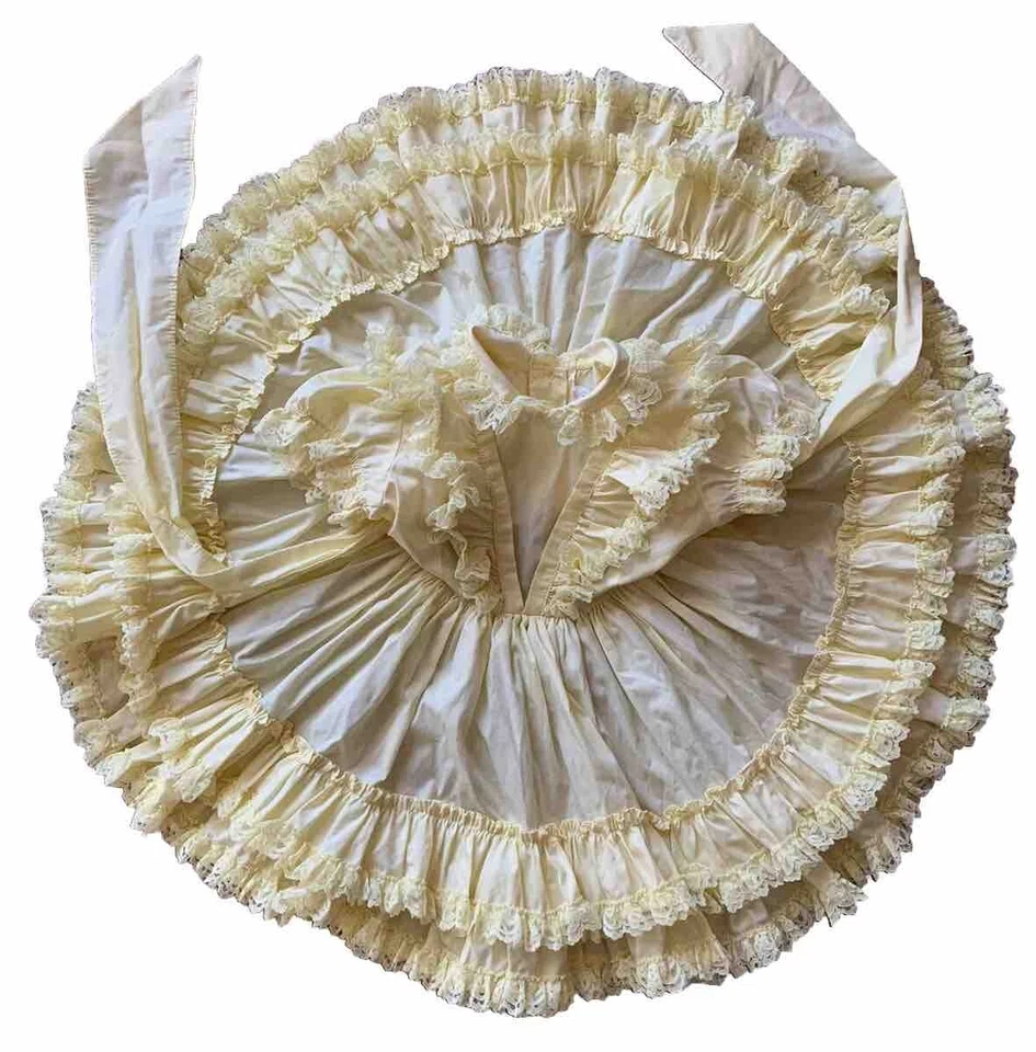 Vestido de fiesta vintage para niñas Betty Oden amarillo con volantes completos círculo talla 5 concurso Foto 1 de 4