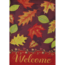 Fall Leaves Welcome 28" X 40" Porch Flag 26-2674-138 Flip It! Rain Or Shine