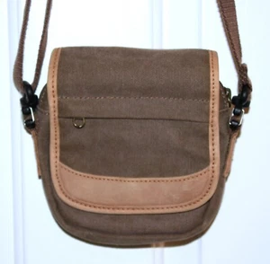 Vintage LL Bean Handtasche Mini Tasche Umhängetasche verstellbar Canvas Lederbesatz sauber - Bild 1 von 10
