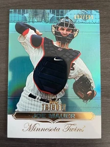 2011 Topps Tribute Joe Mauer Blue Parallel THICK Foil #3 serial /199 - Picture 1 of 2