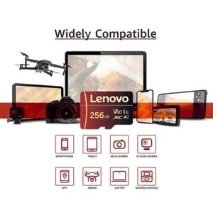 Karta pamięci Micro SD 256GB. Wysoka prędkość Lenovo 256Gb. Klasa 10 - Zdjęcie 1 z 6