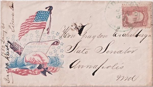 Civil War Patriotic Color Illust The Constitution #65 cds to Annapolis (F53) - Picture 1 of 2