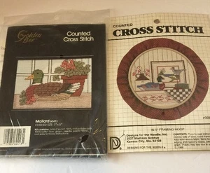 Juego de dos kit de punto de cruz contado Mallard and Decoys nuevo en paquete con marcos - Imagen 1 de 5