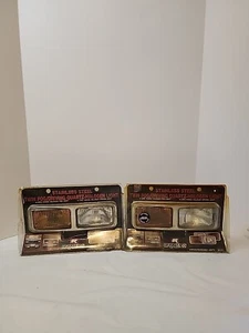 Pair Of Nos Rally Stainless Steel Twin Fog Driving Quartz Halogen Lights 3140 - Picture 1 of 12