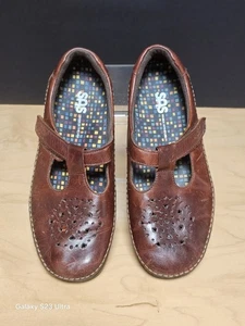 Mocasines SAS Willow antiguos de nogal MJ T-STRAP sin usar, en caja, cuero trípode comodidad EE. UU. - Imagen 1 de 11