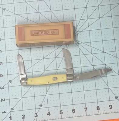 粗糙骑手刀 Stockman RR603 黄色手柄口袋刀  — 第 1/4 张图片