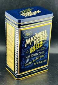 Barattolo di latta pubblicitario vintage Maxwell House 1892 16 oz 100 anni - Foto 1 di 6