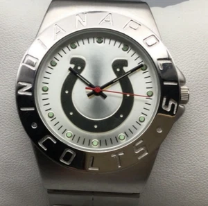 Game Time Indianapolis Colts NFL Watch Men 41mm Silver Tone New Battery 8.75" - Picture 1 of 12