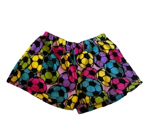 NWT Fuzzies by Confetti MultiColor Soccer Ball Plush PJ Shorts Size 14/6 (large) - Picture 1 of 3