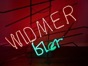 Original Vintage 1980s Widmer Bier Neon Sign Hanging Widmer Brothers Beer Neon - Picture 1 of 10