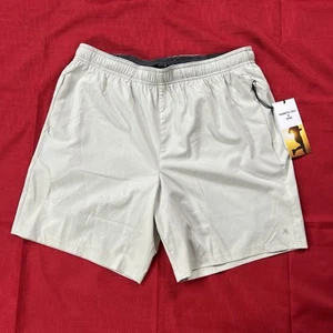 Kenneth Cole Active Tech Shorts Mens Large , Stretch, Compression Liner, Beige - Picture 1 of 15
