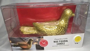 Vela figurativa de cera LED sin llama Martha Stewart Gold Bird Dove brillo interno - Imagen 1 de 6